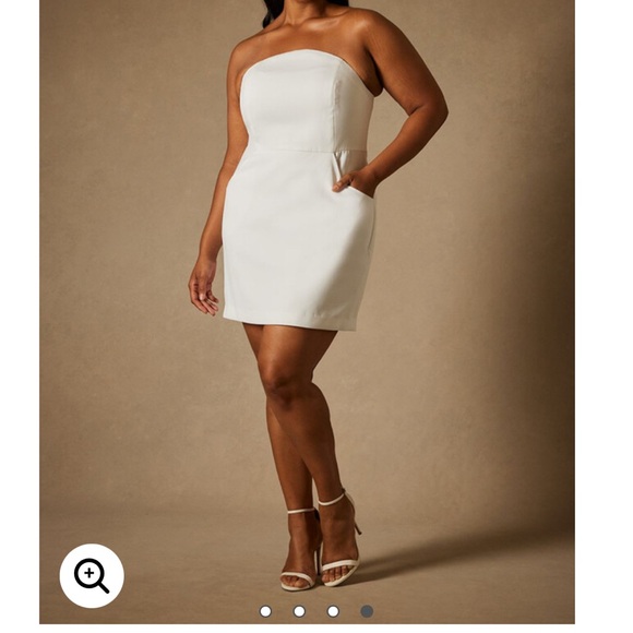 Eloquii White Off-Shoulder Bridal Dress - Picture 4 of 5